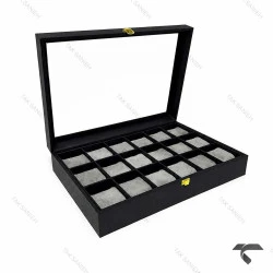 جعبه ساعت 18 تایی طوسی Watches-Box-18-10666-U