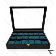 جعبه 18تایی ساعت مچی با بالشتک سبز Watches-Box-18-10667-U