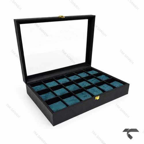 جعبه 18تایی ساعت مچی با بالشتک سبز Watches-Box-18-10667-U