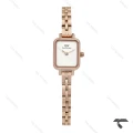 ساعت DW زنانه مینی Quadro رزگلد صفحه سفید مهندسی بندفلزی DW-10680-L