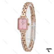 ساعت دنیل ولینگتون کوادرو مینی رزگلد صفحه صورتی بندفلزی DW-10683-L