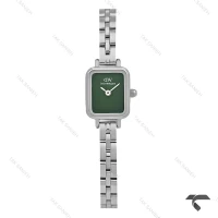 ساعت زنانه DW مینی کوادرو سیلور صفحه سبز مهندسی بندفلزی DW-10695-L