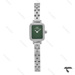 ساعت زنانه DW مینی کوادرو سیلور صفحه سبز مهندسی بندفلزی DW-10695-L