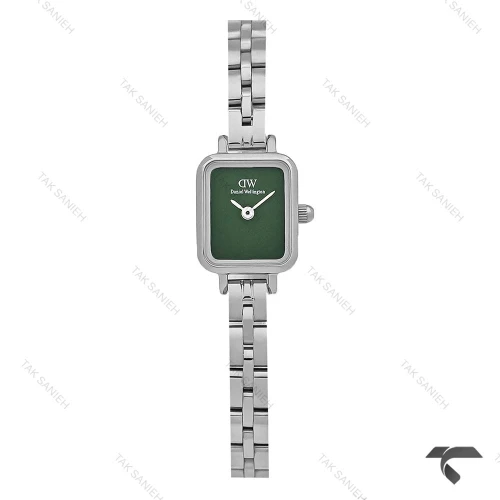 ساعت زنانه DW مینی کوادرو سیلور صفحه سبز مهندسی بندفلزی DW-10695-L