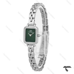 ساعت زنانه DW مینی کوادرو سیلور صفحه سبز مهندسی بندفلزی DW-10695-L