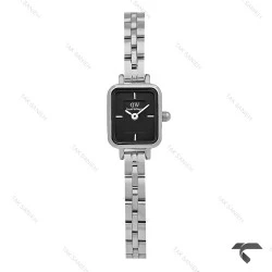 ساعت زنانه دنیل ولینگتون کوادرو مینی سیلور صفحه مشکی بندفلزی DW-10696-L
