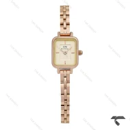 ساعت DW کوادرو مینی زنانه رزگلد صفحه نباتی بندفلزی DW-10698-L
