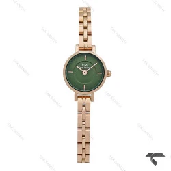 ساعت دنیل ولینگتون Petite مینی زنانه رزگلد صفحه سبز DW-10700-L