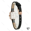 دنیل ولینگتون مینی مستطیلی رزگلد صفحه مشکی مهندسی بند چرم DW-10704-L