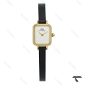 ساعت دنیل ولینگتون مینی کوادرو طلایی صفحه سفید مهندسی بند چرم DW-10706-L