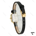 ساعت دنیل ولینگتون مینی کوادرو طلایی صفحه سفید مهندسی بند چرم DW-10706-L