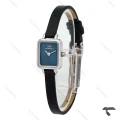ساعت مینی مستطیلی DW سیلور صفحه سرمه ای مهندسی چرمی DW-10707-L