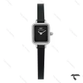ساعت دنیل ولینگتون مینی مستطیل سیلور صفحه مشکی مهندسی بند چرم DW-10710-L