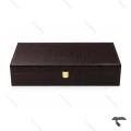 باکس ساعت 12 تایی چرمی قهوه ای سوخته Watches-Box-12-10775-U