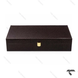 باکس ساعت 12 تایی چرمی قهوه ای سوخته Watches-Box-12-10775-U