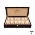 باکس ساعت 12 تایی چرمی قهوه ای سوخته Watches-Box-12-10775-U