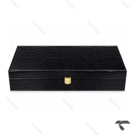 جعبه 12 تایی چرمی ساعت مچی مشکی Watches-Box-12-10776-U