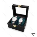 جعبه ست ساعت مچی 2 تایی چرمی مشکی سبز Watches-Box-Set-10777-S