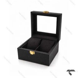 جعبه ساعت ست 2 تایی مشکی چرمی Watches-Box-Set-10778-S