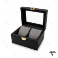 جعبه ساعت ست مشکی طوسی چرمی Watches-Box-Set-10779-S