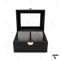 جعبه ساعت ست مشکی طوسی چرمی Watches-Box-Set-10779-S