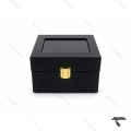 جعبه ساعت ست مشکی طوسی چرمی Watches-Box-Set-10779-S