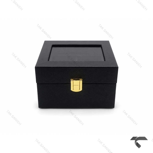 جعبه ساعت ست مشکی طوسی چرمی Watches-Box-Set-10779-S