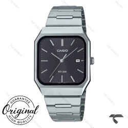 ساعت کاسیو مستطیلی MTP-B185D-1AV مردانه سیلور مشکی Casio-10724-G