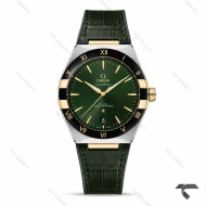 ساعت امگا کانسلیشن مردانه دورنگ طلایی بند چرم سبز Omega-10765-G