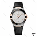 ساعت امگا کانسلیشن مردانه بند چرم مشکی صفحه سفید Omega-10767-G