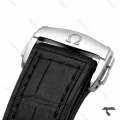 ساعت امگا کانسلیشن مردانه سیلور بند چرم مشکی Omega-10770-G