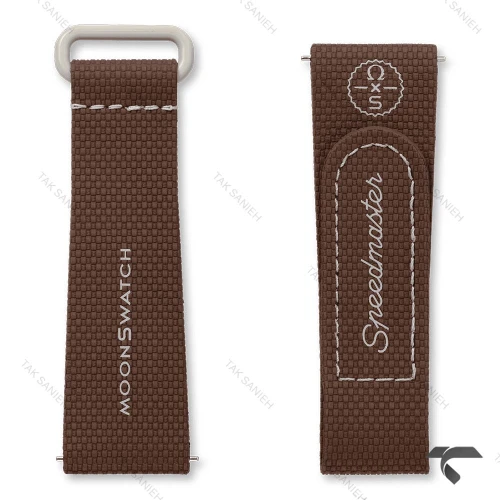 بند رابر امگا سواچ ماموریت به زحل قهوه ای Swatch-Strap-10729-U