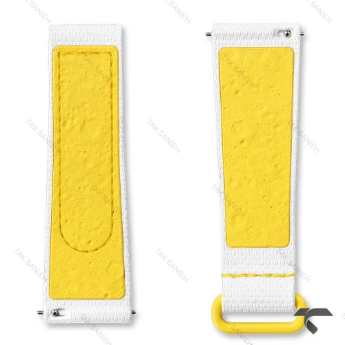 بند رابر امگا سواچ ماموریت به خورشید سفید زرد Swatch-Strap-10737-U