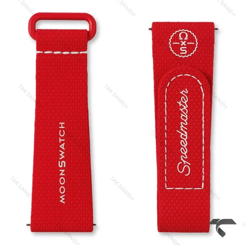 بند رابر امگا سواچ ماموریت به مریخ قرمز سفید Swatch-Strap-10739-U