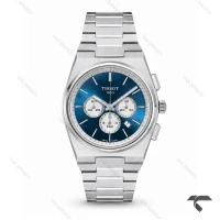 ساعت تیسوت مردانه PRX سه موتوره کورنوگراف سیلور صفحه سرمه ای Tissot-10781-G