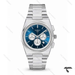 ساعت تیسوت مردانه PRX سه موتوره کورنوگراف سیلور صفحه سرمه ای Tissot-10781-G