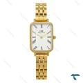ساعت DW زنانه مستطیلی طلایی صفحه سفید ایندکس رومی DW-8754-L