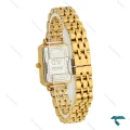ساعت DW زنانه مستطیلی طلایی صفحه سفید ایندکس رومی DW-8754-L