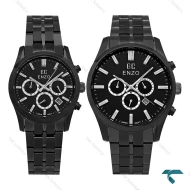 ساعت ست انزو EC-3122 سه موتوره فول مشکی اورجینال Enzo-8765-S