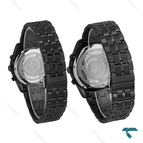 ساعت ست انزو EC-3122 سه موتوره فول مشکی اورجینال Enzo-8765-S