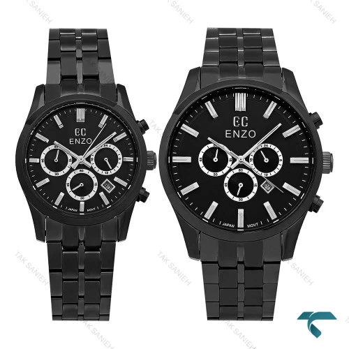 ساعت ست انزو EC-3122 سه موتوره فول مشکی اورجینال Enzo-8765-S