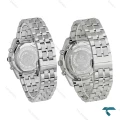 ست ساعت انزو EC-3122 سه موتوره سیلور صفحه سرمه ای اورجینال Enzo-8768-S