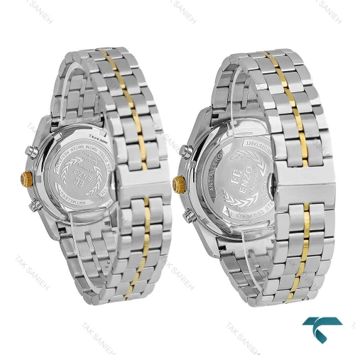 ساعت انزو EC-3122 ست سه موتوره دورنگ طلایی اورجینال Enzo-8771-S