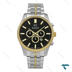 ساعت انزو EC-3122 مردانه دورنگ طلایی صفحه مشکی Enzo-8772-G