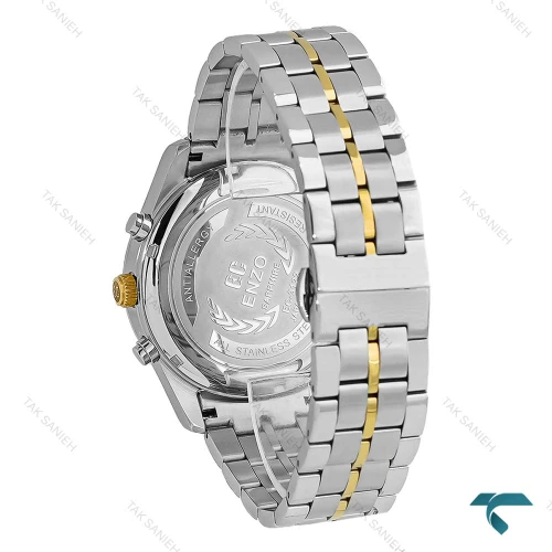 ساعت انزو EC-3122 مردانه دورنگ طلایی صفحه مشکی Enzo-8772-G