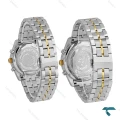 ساعت ست اورجینال انزو EC-3122 سه موتوره دورنگ طلایی صفحه مشکی Enzo-8774-S