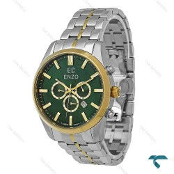 ساعت مردانه انزو EC-3122 اورجینال دورنگ طلایی صفحه سبز Enzo-8775-G