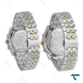 ست ساعت اورجینال انزو EC-3122 سه موتوره دورنگ طلایی صفحه سبز Enzo-8777-S