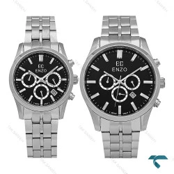 ساعت ست انزو EC-3122 سیلور صفحه مشکی اورجینال Enzo-8783-S