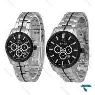 ست ساعت انزو EC-3122 سه موتوره کرنوگراف سیلور مشکی Enzo-8786-S
